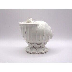 Vintage Shell Savinio White Earthenware bowl with Lid Rare decor collectable